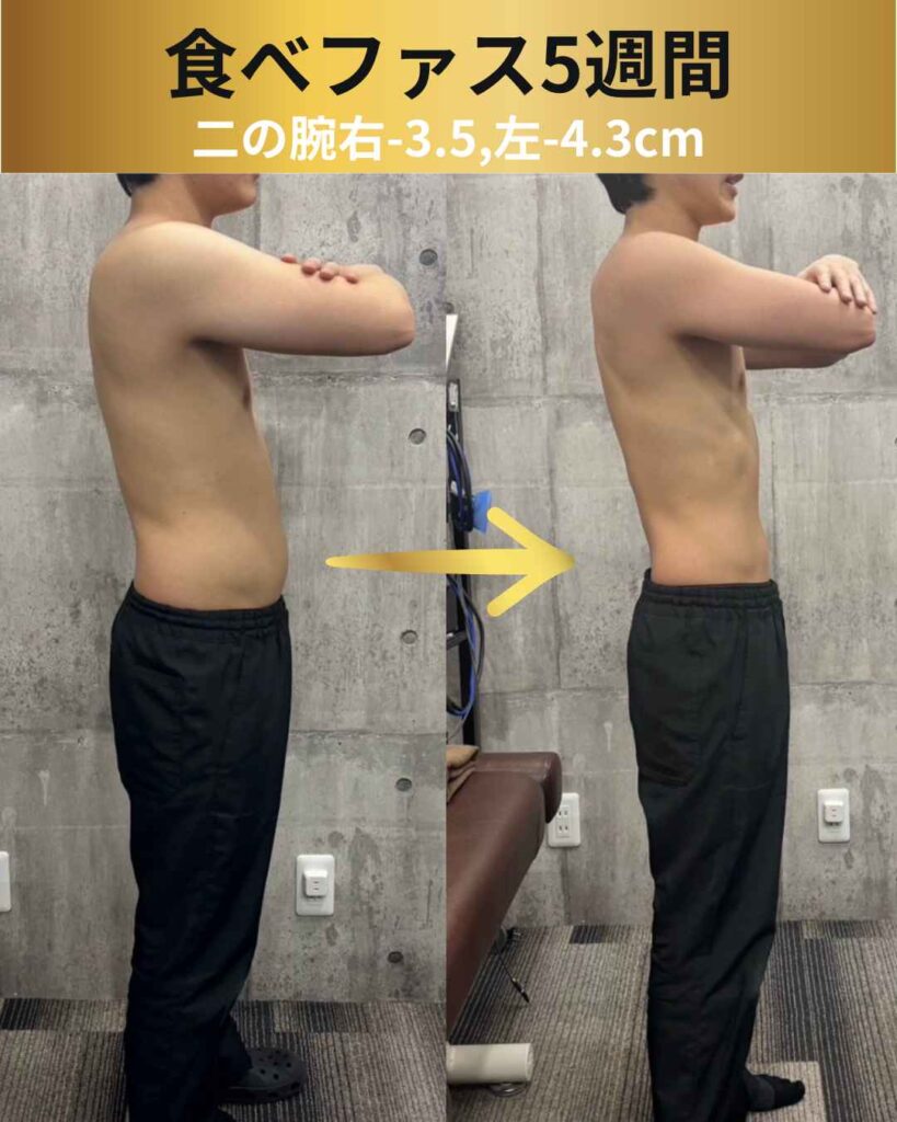 食べファス5週間。ビフォアフター。