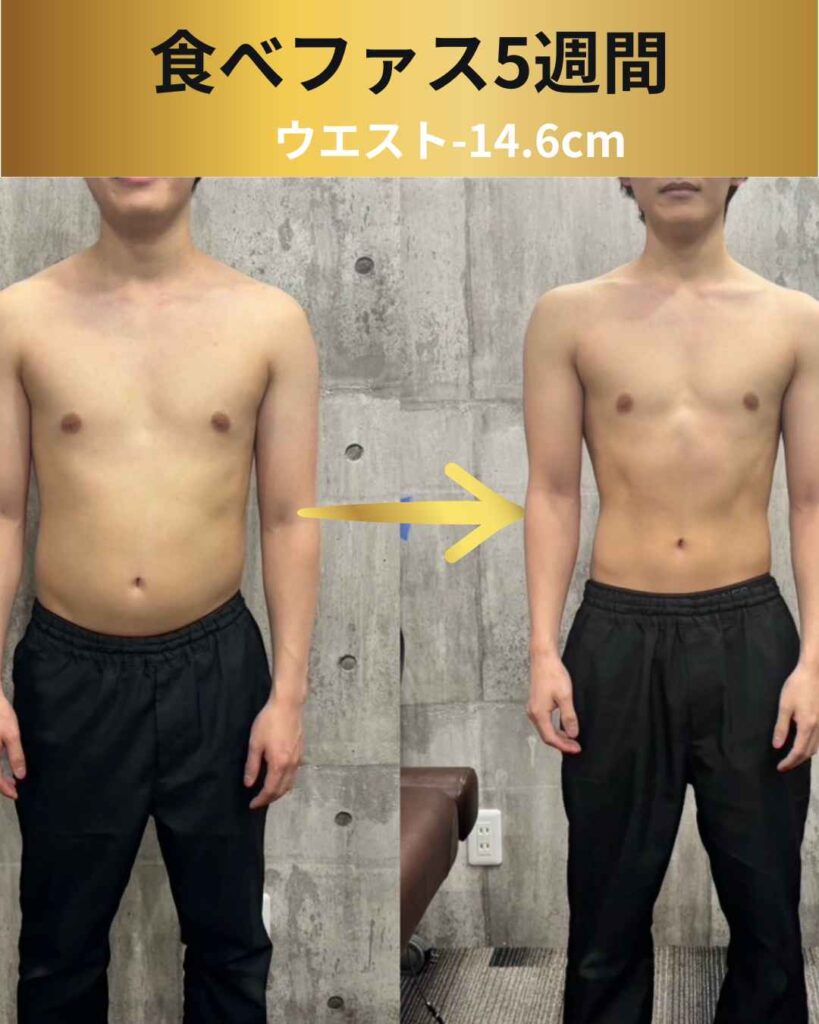 食べファス5週間。ビフォアフター。
